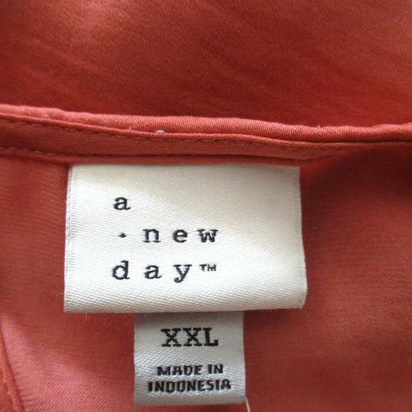 NWT! A New Day Womens Red Copper Keyhole Back Top, Short Sleeve, Size XXL - Picture 9 of 13